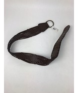 Women&#39;s Cognac Brown Genuine Leather Braided Woven Belt Size ML See Images - $12.99