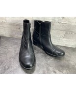 Ckarks Boots Women 9.5 N Rosabelle Shoes Black Leather Zipper Comfort Ankle - $634.82 MXN