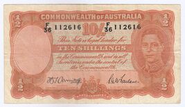 Australie, 10 Shillings, 1942, Signe : H.T.Armitage / S.G.Macfarlane , P... - $105.19