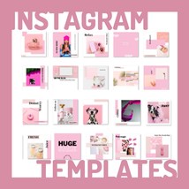 20 INSTAGRAM PINK Templates,   Feminine Instagram Posts, Editable IG Squ... - £3.69 GBP