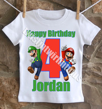 Boys Super Mario Brothers Birthday Shirt - £15.00 GBP