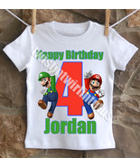 Boys Super Mario Brothers Birthday Shirt - £14.93 GBP