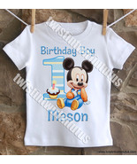 Boys Mickey Mouse First Birthday Shirt - £14.93 GBP