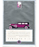 Vintage Cadillac Ad V-16  Purple and Black Car Ad Wealthy Woman Cadillac... - £10.86 GBP