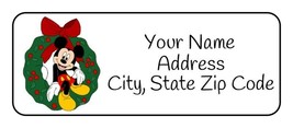 30 Personalized Mickey Mouse Christmas return address labels stickers ta... - £9.43 GBP