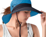 Ponytail Sun Bucket Hats for Women UV Protection Foldable Mesh Wide Brim... - $21.51