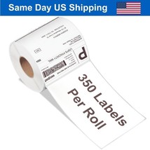 350 Labels/Roll 4&quot; X 6&quot; Thermal Self Adhesive Labels Blank Compatible Wi... - £16.69 GBP