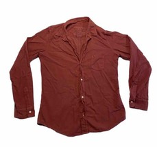 Frank &amp; Eileen Red Burgundy Barry Cotton Flannel Button Front Shirt Large - £45.66 GBP