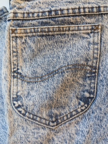 Vintage 1980 Lee Acid Wash Denim Jeans 33 X 30 Union Made Baumwolle USA Item image 5