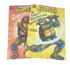 2 VINTAGE 1990 TEENAGE MUTANT NINJA TURTLES STORYBOOK BOOK MAGIC CRYSTAL... - £15.40 GBP