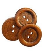20Pcs Big Size 50Mm 2&quot; Round Wood Buttons 2 Holes Craft Sewing Button (B... - £15.84 GBP