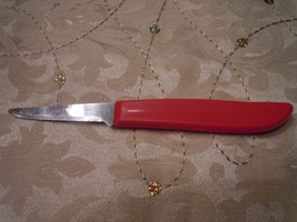 Vintage Quikut Stainless Red Paring Knife - $3.25