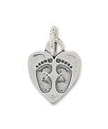 Heart Charm With Baby Footprints - $21.95