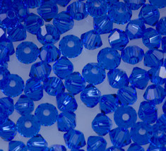 6mm Sapphire Swarovski Crystal Xilion Beads 5328 ( 72 ) blue bicones - £9.56 GBP