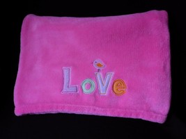 Carters Just One You LOVE Bird Baby Blanket Hot Bright Pink Security Lovey - $29.35