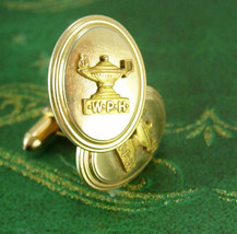 Wolf Point High School Cufflinks 1940&#39;s vintage Gold filled jewelry Montana Fort - £137.48 GBP