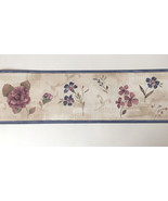 Imperial Wallpaper Border Purple Blue Flowers Geraniums Vinyl 41698230 - $19.79