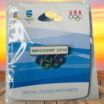 2010 Vancouver Five 5 Olympic Rings Collectible Souvenir Pin USA License... - $9.87