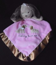 Carters Pink Brown Mommy Loves Me Puppy Dog Security Blanket Plush Lovey Rattle - £22.73 GBP