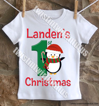Boys First Christmas Shirt Penguin - £15.25 GBP