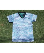 Green Gray Camouflage short sleeve V-neck T-shirt Elxr Camouflage V neck... - $19.99