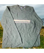 Vtg GAP 100% Lambswool V-Neck Pullover Dark Green Striped Men’s XXL Sweater - $816.60 MXN