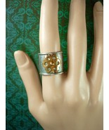 Steampunk sterling ring Vintage silver Wedding Ring Industrial Gear desi... - $95.00