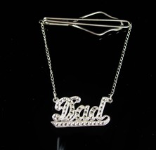 Art Deco DAD Tie Clip Swag Chain Vintage Wedding personalized father of the brid - $95.00