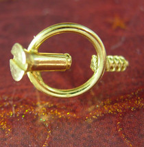 Unusual vintage screw tie Tack Optical Illusion gold punch point with cap tool f - $85.00