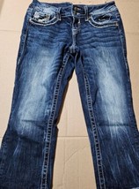 VIGOSS The Chelsea Capri Jeans Flared Womens (30x21) Embellished Denim Pants - £11.37 GBP