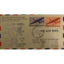 FDC Pan American First Flight Mail New York to Calcutta India - £10.35 GBP