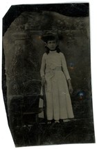 CIRCA 1860&#39;S 1/6th Plate TINTYPE Featuring Adorable Little Girl In White Dress - £12.34 GBP