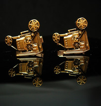 RARE MOVIE Projector Cufflinks Producer director vintage gift Photo camera Film  - £291.76 GBP