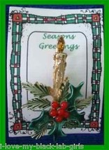 Christmas PIN #0229 Signed ROMA Candle &amp; Holly w/Berries Goldtone HOLIDAY VGC - £11.83 GBP