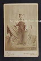 1908 Antique Lou Irving Herrington Santa Clara Ca Photograph Cute Boy Overalls - £54.89 GBP
