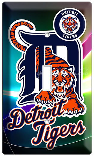 DETROIT TIGERS MLB BASEBALL LOGO LIGHT SINGLE SWITCH COVER WALL PLATE MEN CAVE