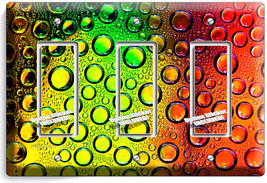 Colorful Glass Bubles Water Drops Triple Gfi Light Switch Wall Plate Cover Decor - £13.37 GBP