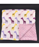 Hudson Baby Giraffe Baby Blanket Minky Purple Pink HB - £10.35 GBP