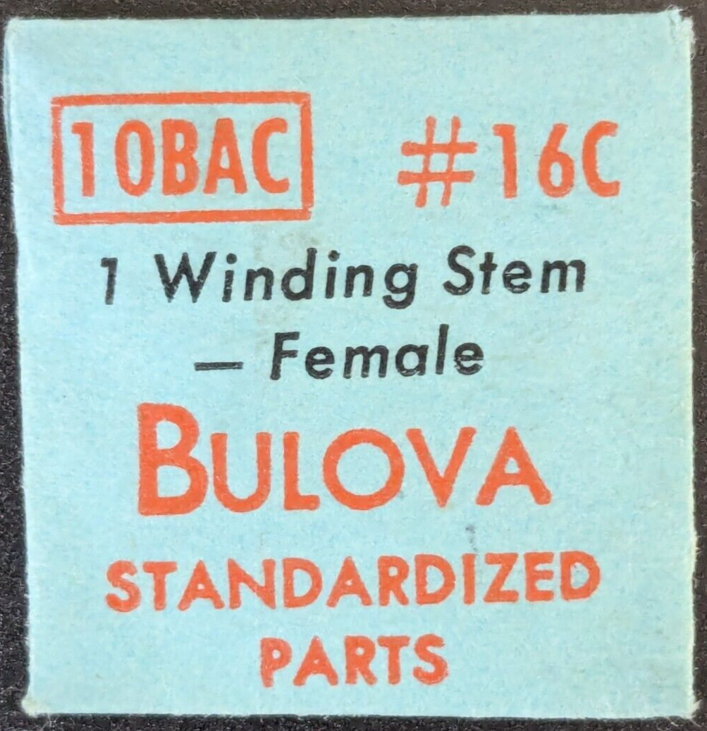 NOS NEW Genuine Bulova Cal. 10BAC - 16C Female Winding Stem  - Watch Part - $10.88