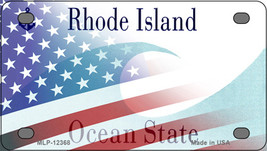 Rhode Island with American Flag Novelty Mini Metal License Plate Tag - £11.97 GBP