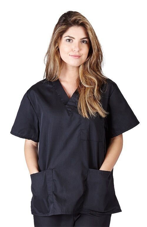 Natural Uniforms Unisex Scrub Top Men/Women Medical Hospital Nursing V-N... - $15.99