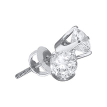 14kt White Gold Womens Round Diamond Solitaire Stud Earrings 1/4 Cttw - £313.25 GBP
