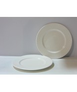 NEW Mikasa LATTICE Set of 2 Salad Plates Bone China White - $26.99