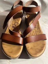 Blowfish Malibu Livey Camel Platform Sandals Stacked Heel Strap Women 10 - £20.56 GBP