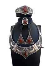 Genuine Handmade Sterling Silver Old Tuareg Jewelry Set, Ethnic jewelry, Tribal  - £638.68 GBP