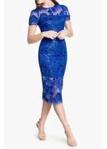 NEW Blue Sequin Midi Dress Size S - £81.95 GBP