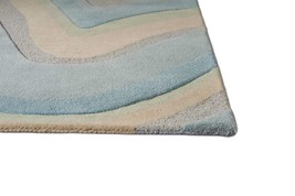 2&#39; X 4&#39; Blue And Beige Wool Abstract Hand Tufted Area Rug - £111.17 GBP+