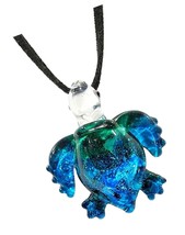 Handmade Ocean Blue Sea Turtle Art Glass Blown Sea Animal - - £51.39 GBP