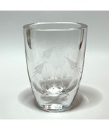 Swedish Crystal Floral Engraved Thick-Walled Mini Vase 3-3/4&quot; - $830.41 MXN