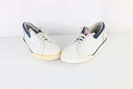 NOS Vintage 90s GUESS Mens Size 8 Spell Out Leather Sneakers Shoes White - $98.95